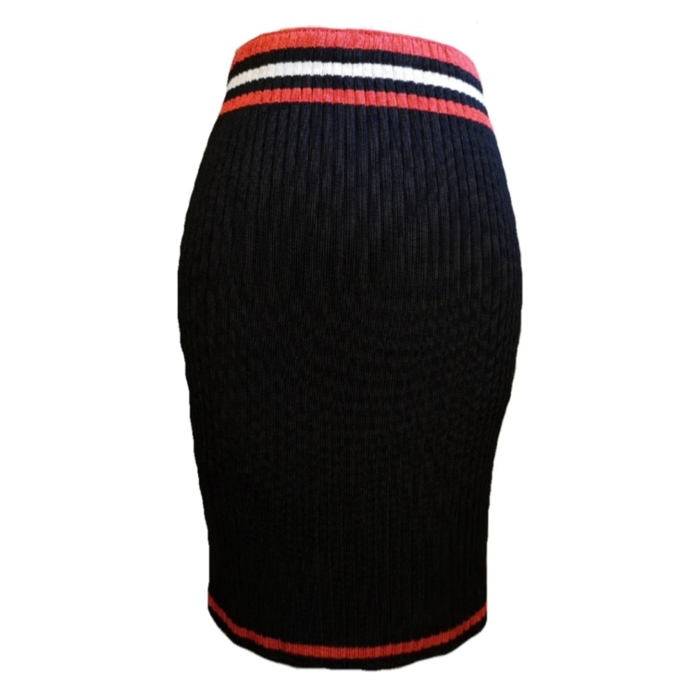 PRADA Black Knit Stretc Pencil Skirt Runway SS2014 - Picture 2 of 5